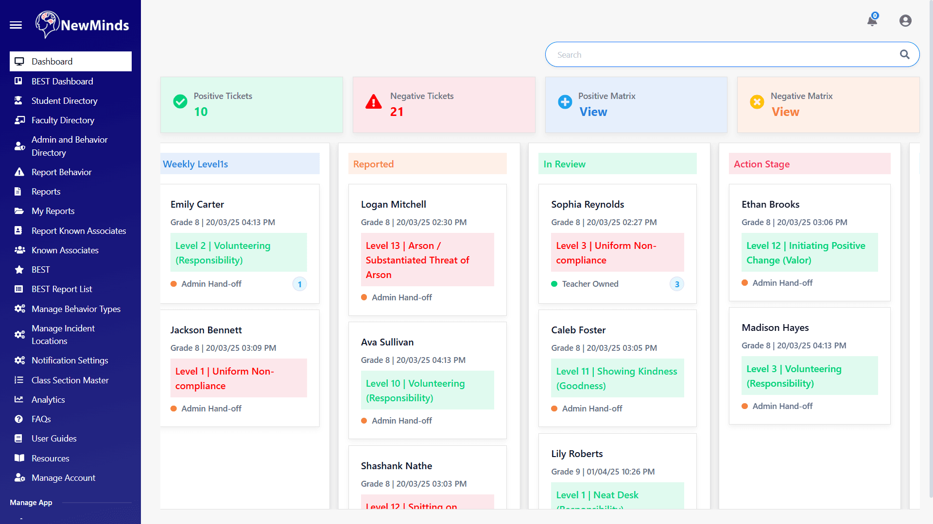 Newminds project screenshot
